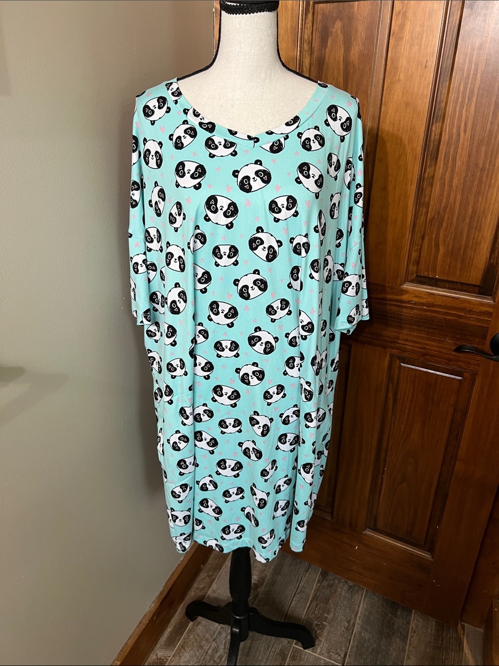 Secret Treasures Mint Green Panda Print night shirt